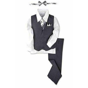 Johnnie Lene Pinstripe Boys Formal Dresswear Vest
